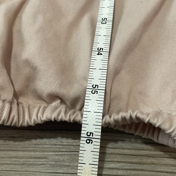 Aerie Tan Softest Utility Jumpsuit One Piece Ruffle Edge Button up Size L - Picture 9 of 10